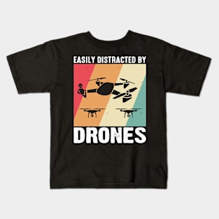 Easily Distracted By Drone Vintage Kids T-Shirt